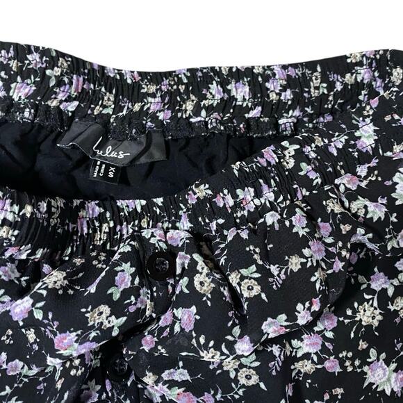 Lulus Subtle Sweetness Black Floral Print Tiered Maxi Skirt - XS - Picture 4 of 5